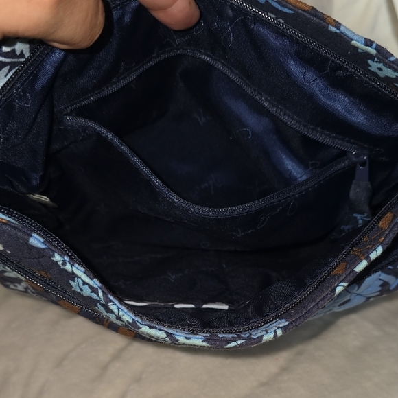 Vera Bradley Blue and Brown Floral Crossbody Bag - Picture 6 of 7